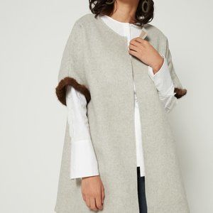 Grey Vilagallo Ania Mink-Embellished Short Coat